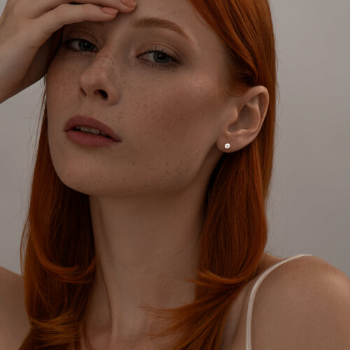 Серьги из золочёного серебра с фианитами - фото 3