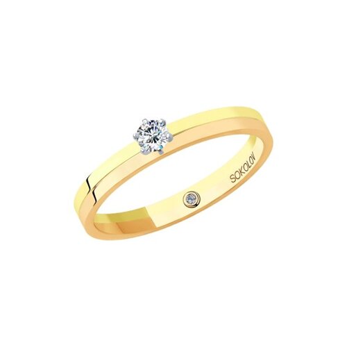 Помолвочное кольцо из комбинированного золота с бриллиантами 1014061-01 sokolov фото