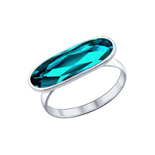 

Кольцо SOKOLOV из серебра с голубым кристаллом swarovski
