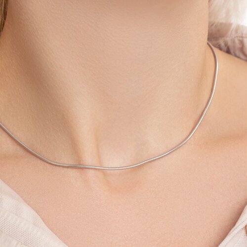 Цепь снейк из серебра - фото 4