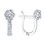 Серьги из серебра с фианитами