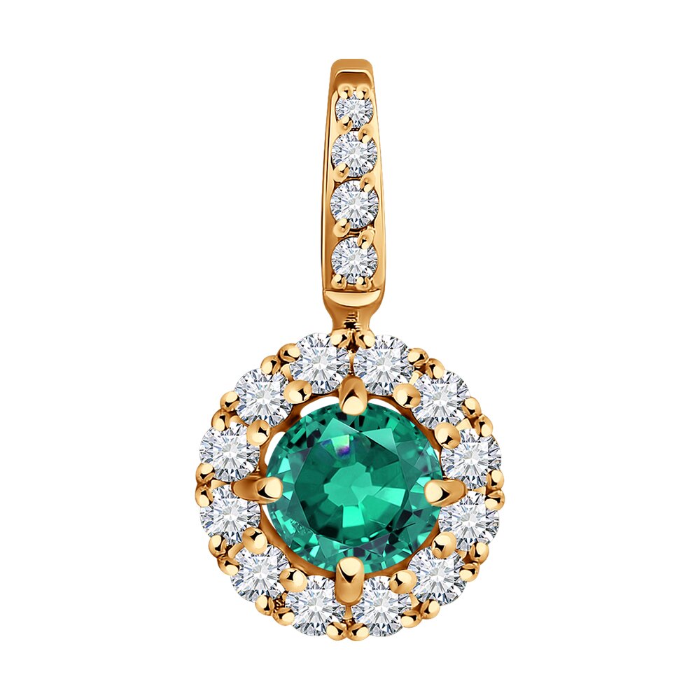 

Подвеска SOKOLOV Diamonds из золота с бриллиантами и изумрудом