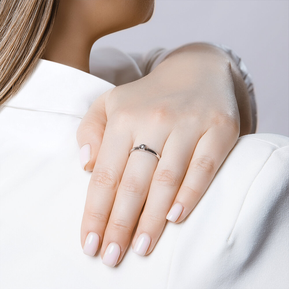 фото Помолвочное кольцо sokolov из серебра с бриллиантом