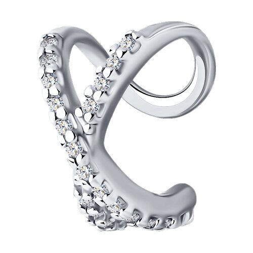 Серьга из серебра с фианитами - фото 1