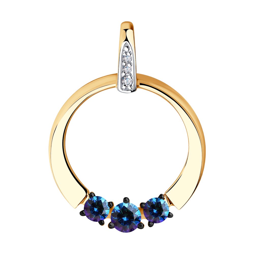 

Подвеска SOKOLOV из золота с бесцветными и синими Swarovski Zirconia