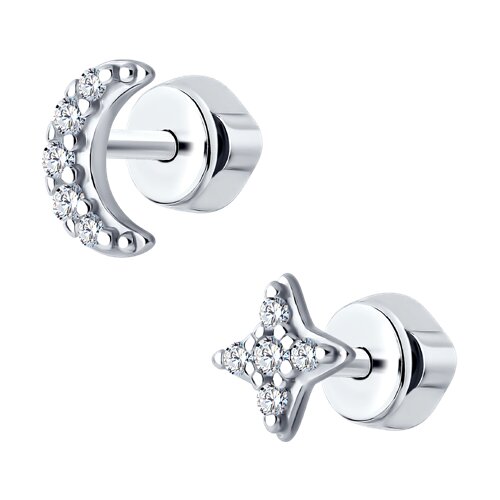 Серьги из серебра с фианитами - фото 1