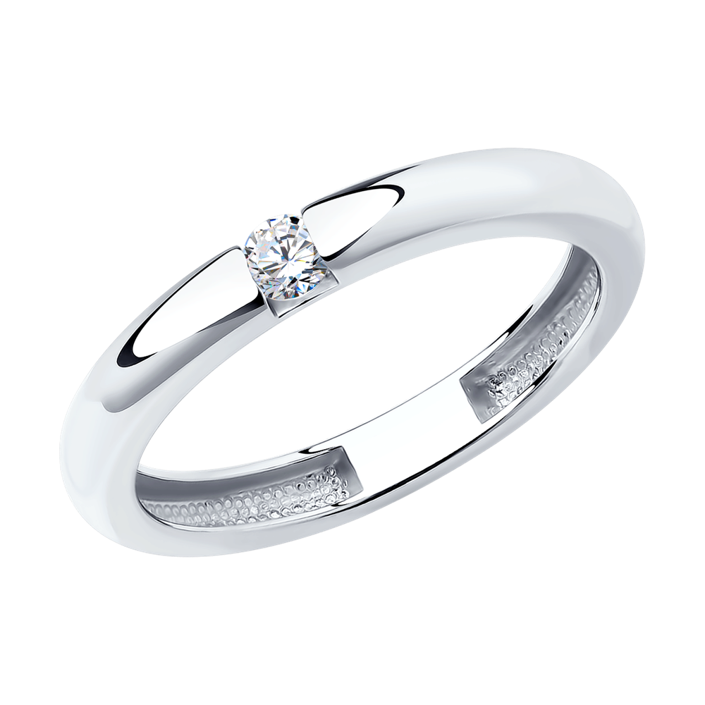 фото Помолвочное кольцо sokolov из серебра с фианитом