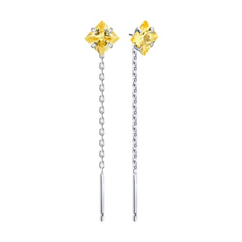 Серьги из серебра с фианитами - фото 2