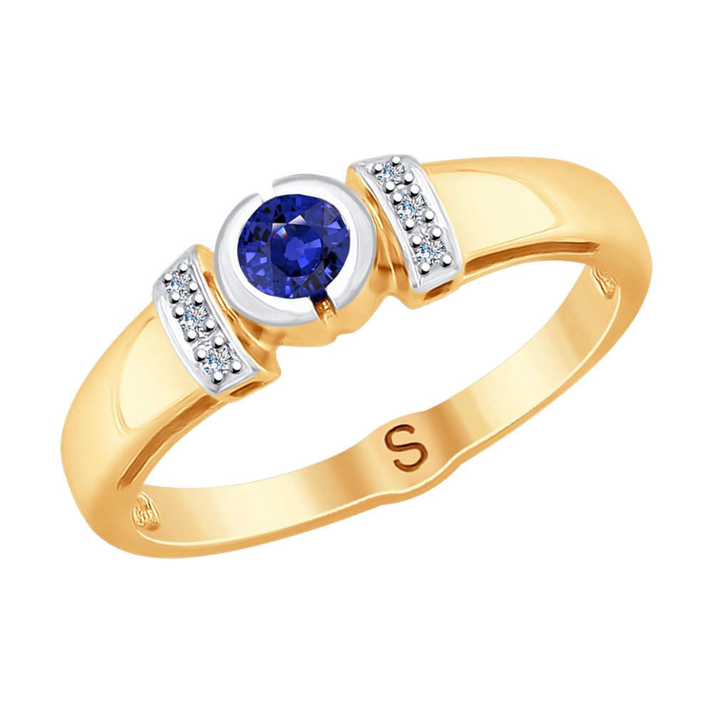 

Кольцо SOKOLOV из золота с бриллиантами и сапфиром