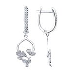Серьги из серебра с фианитами