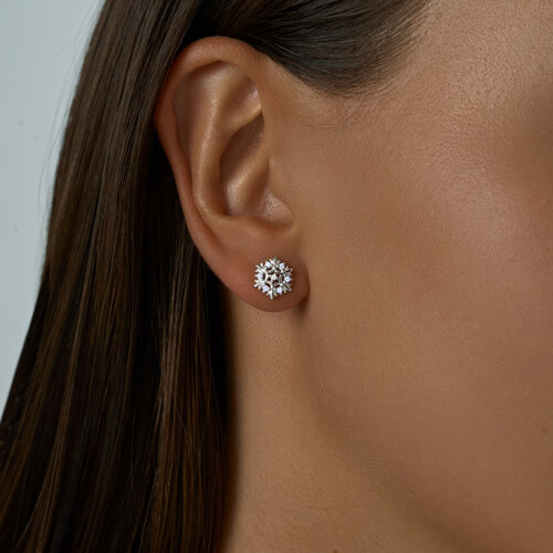 Серьги из серебра с фианитами - фото 3