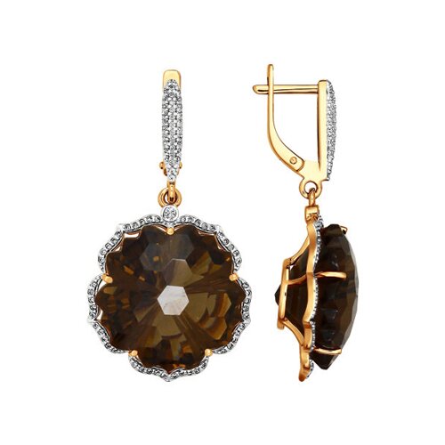 

Серьги SOKOLOV из золота с раухтопазами и фианитами