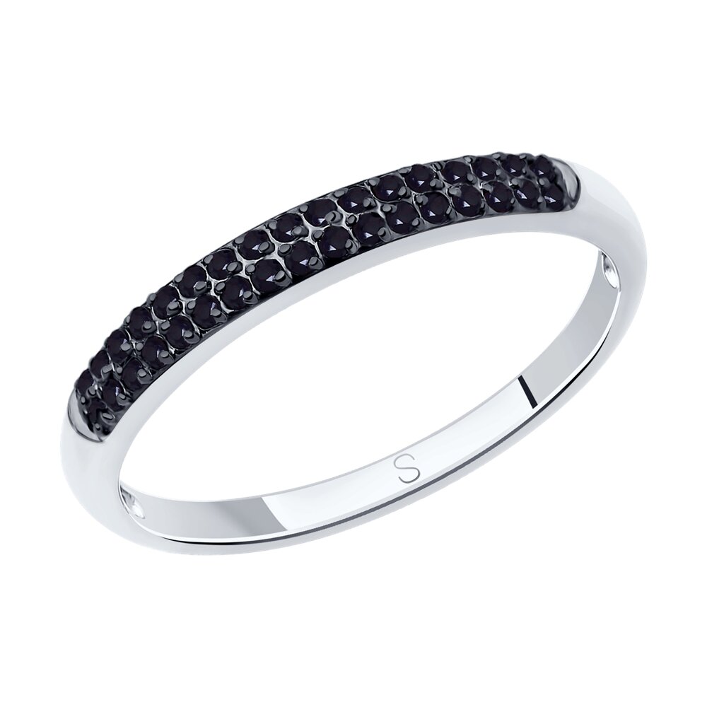 фото Кольцо с дорожкой sokolov diamonds из чёрных бриллиантов