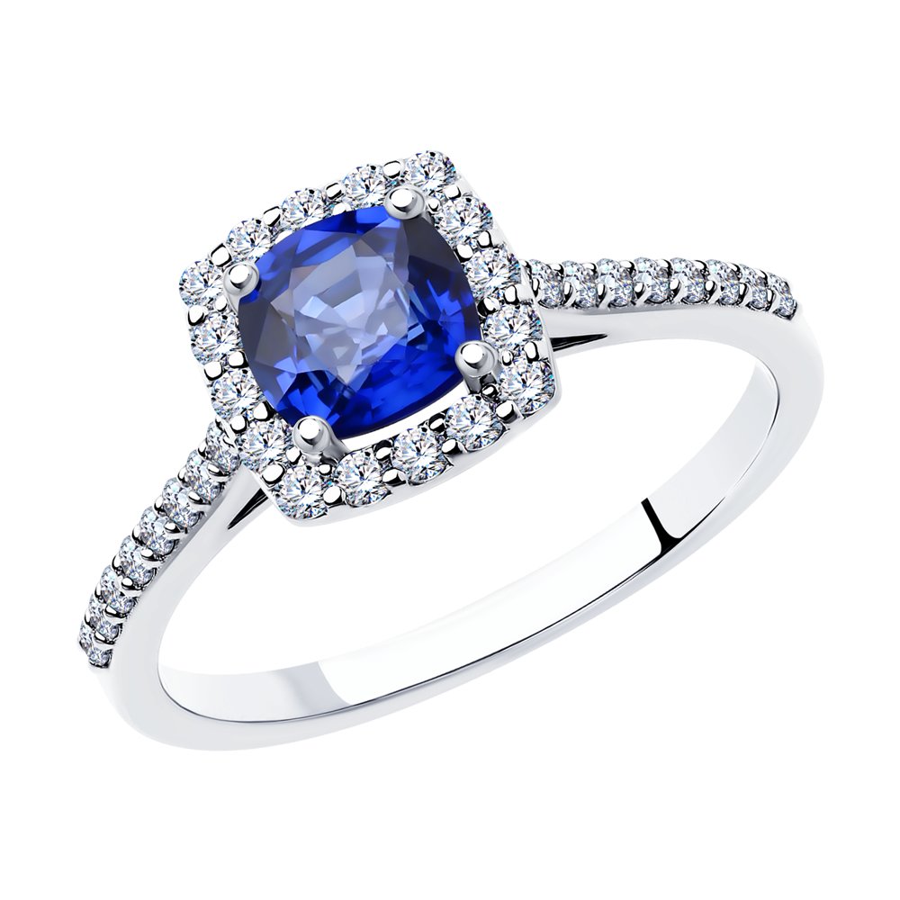 

Кольцо SOKOLOV Diamonds из белого золота с бриллиантами и сапфиром