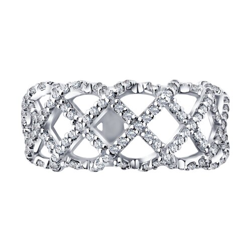 Кольцо из серебра с фианитами - фото 3