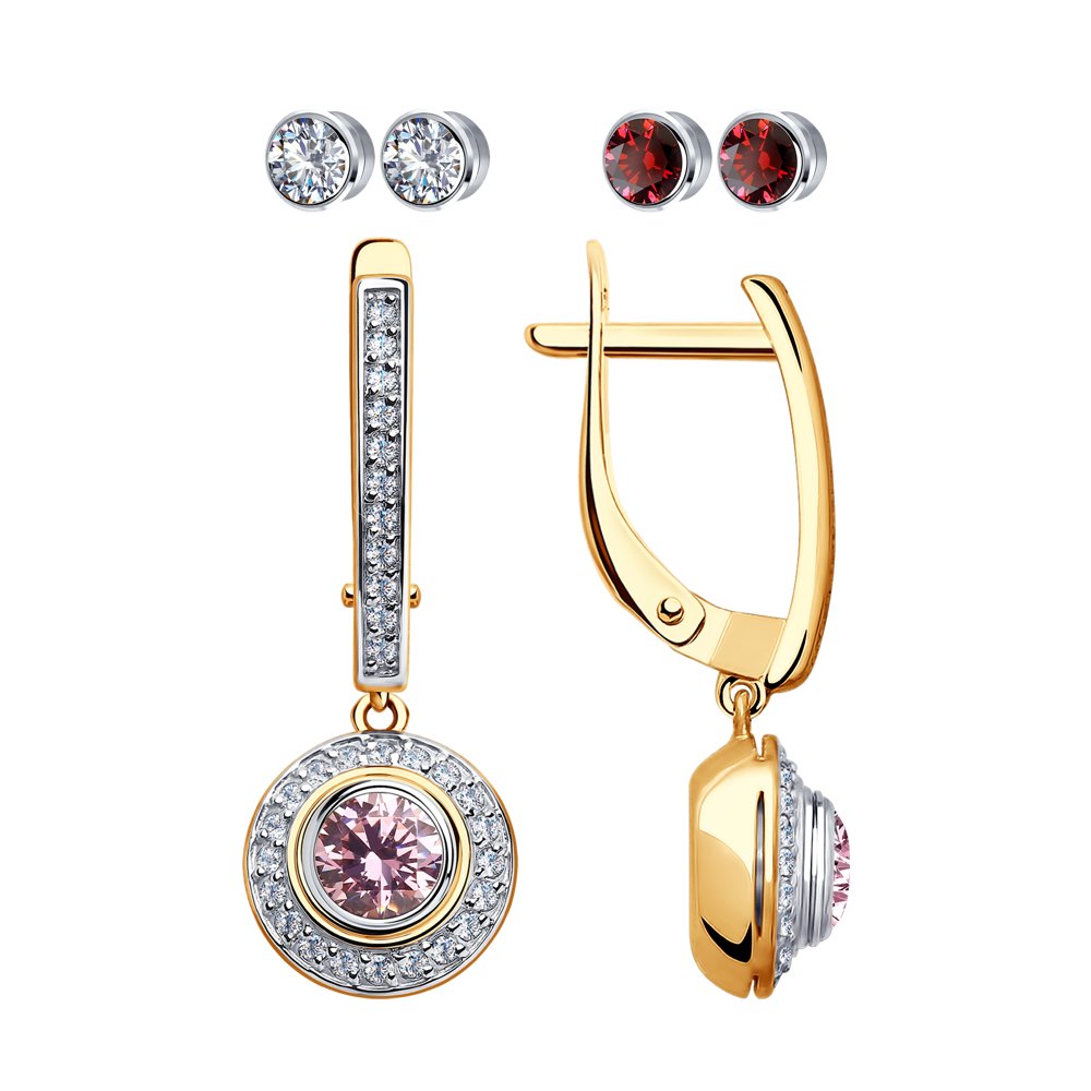 

Серьги SOKOLOV из золота со сменными вставками Swarovski, коллекция Kaleidoscope