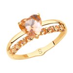 Кольцо из золота с топазами Swarovski