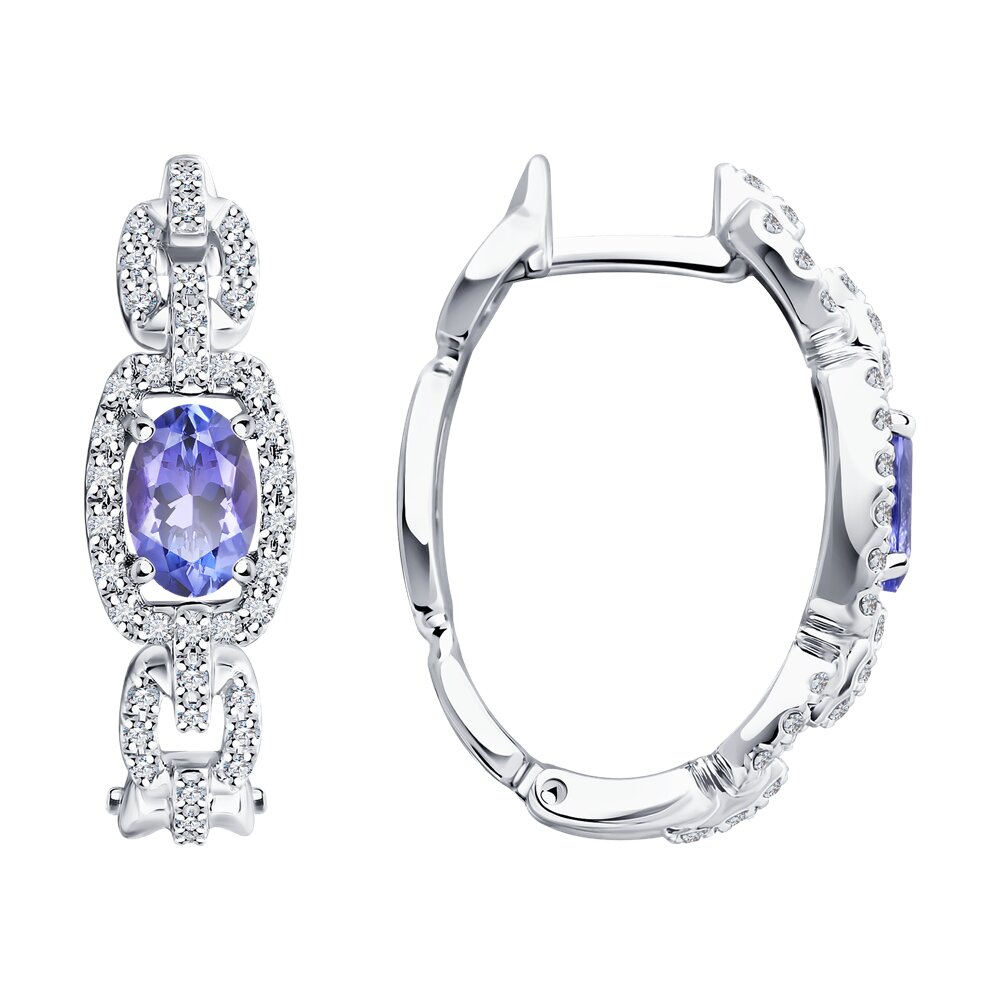 

Серьги SOKOLOV Diamonds из белого золота с бриллиантами и танзанитами