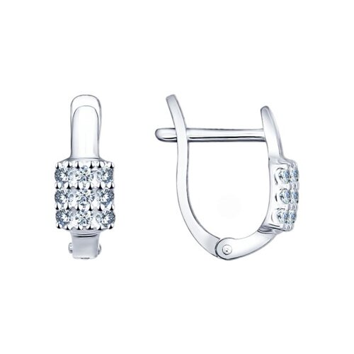 Серьги из серебра с фианитами