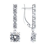 Серьги из серебра с фианитами