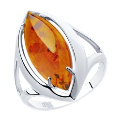 Кольцо SOKOLOV из серебра с янтарём 1900₽