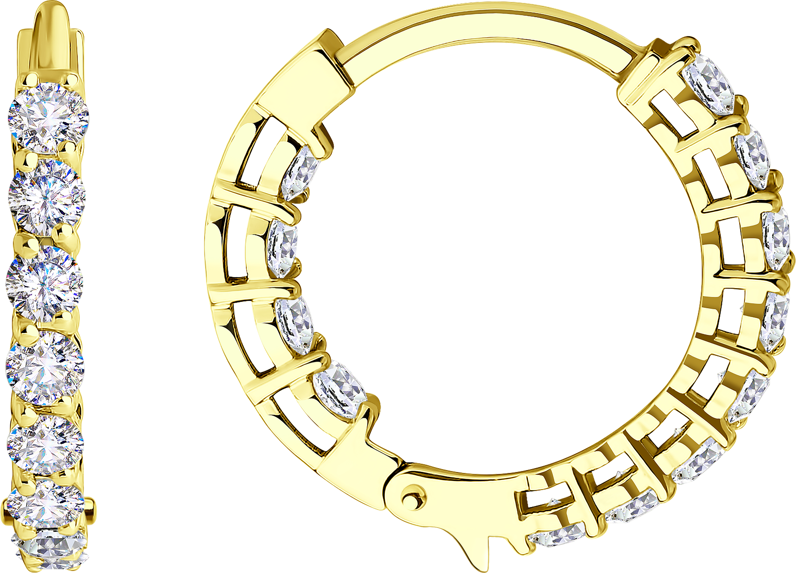 Серьги SOKOLOV Diamonds из желтого золота с бриллиантами