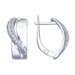 Серьги из серебра с фианитами