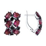 Серьги из серебра с кристаллами Swarovski и фианитами