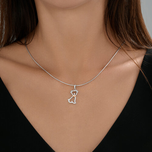 Подвеска из золочёного серебра с фианитами - фото 3