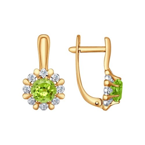 

Серьги SOKOLOV из золота с хризолитами и фианитами