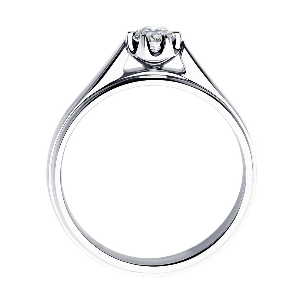 Кольцо SOKOLOV из белого золота с бриллиантом выращенным, фото 3