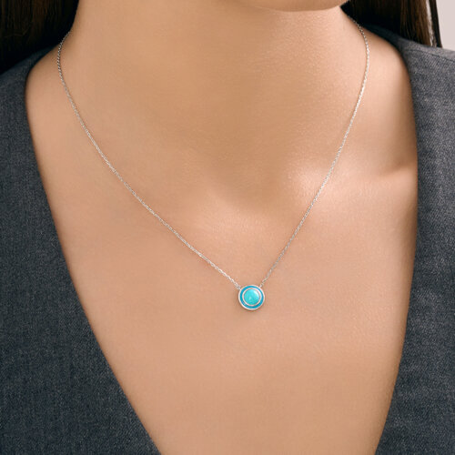 Колье из серебра с бирюзой - фото 3