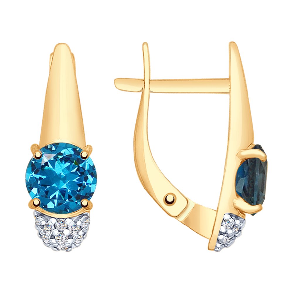 

Серьги SOKOLOV из золота с синими топазами и фианитами