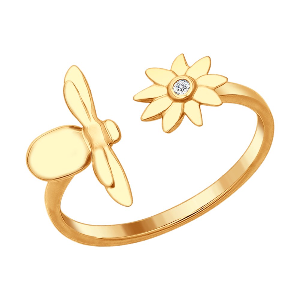 

Кольцо SOKOLOV из золочёного серебра с фианитом