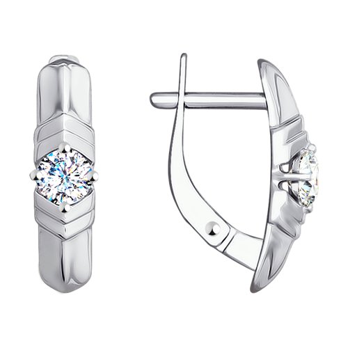 Серьги из белого золота со Swarovski Zirconia
