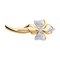 Брошь SOKOLOV из золота с фианитами 16500₽