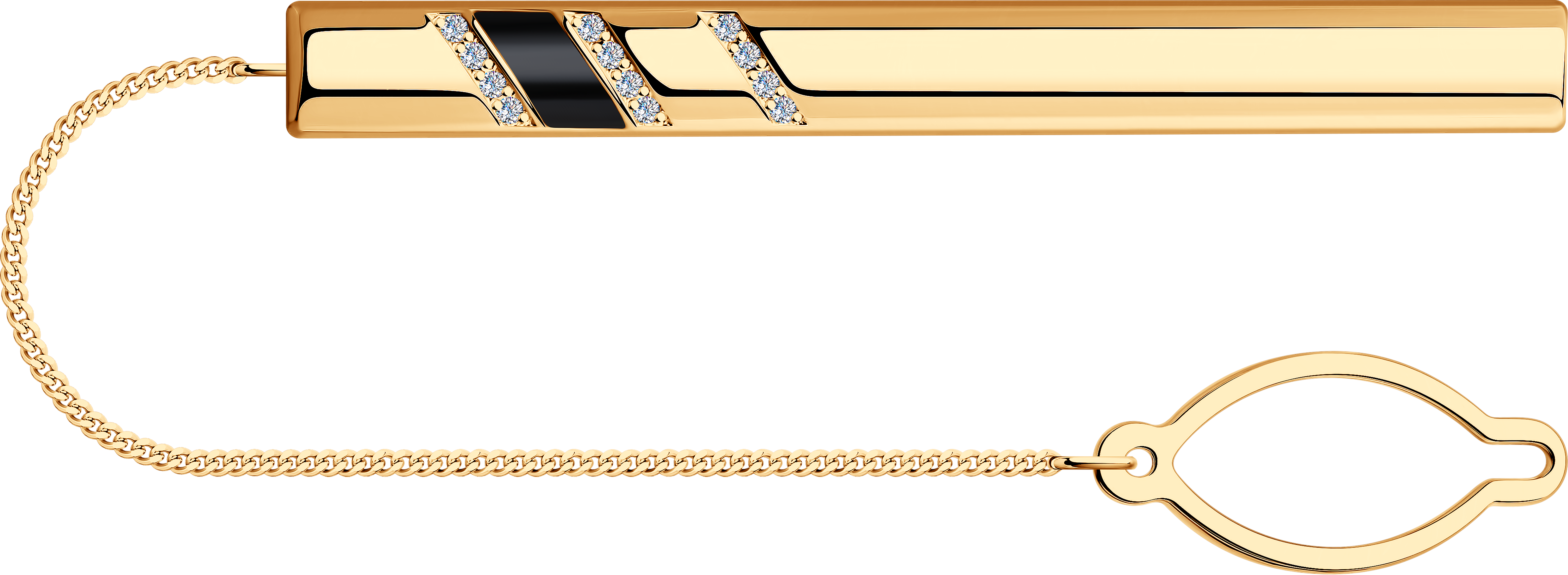 Стильный зажим для галстука SOKOLOV из серебра с позолотой
