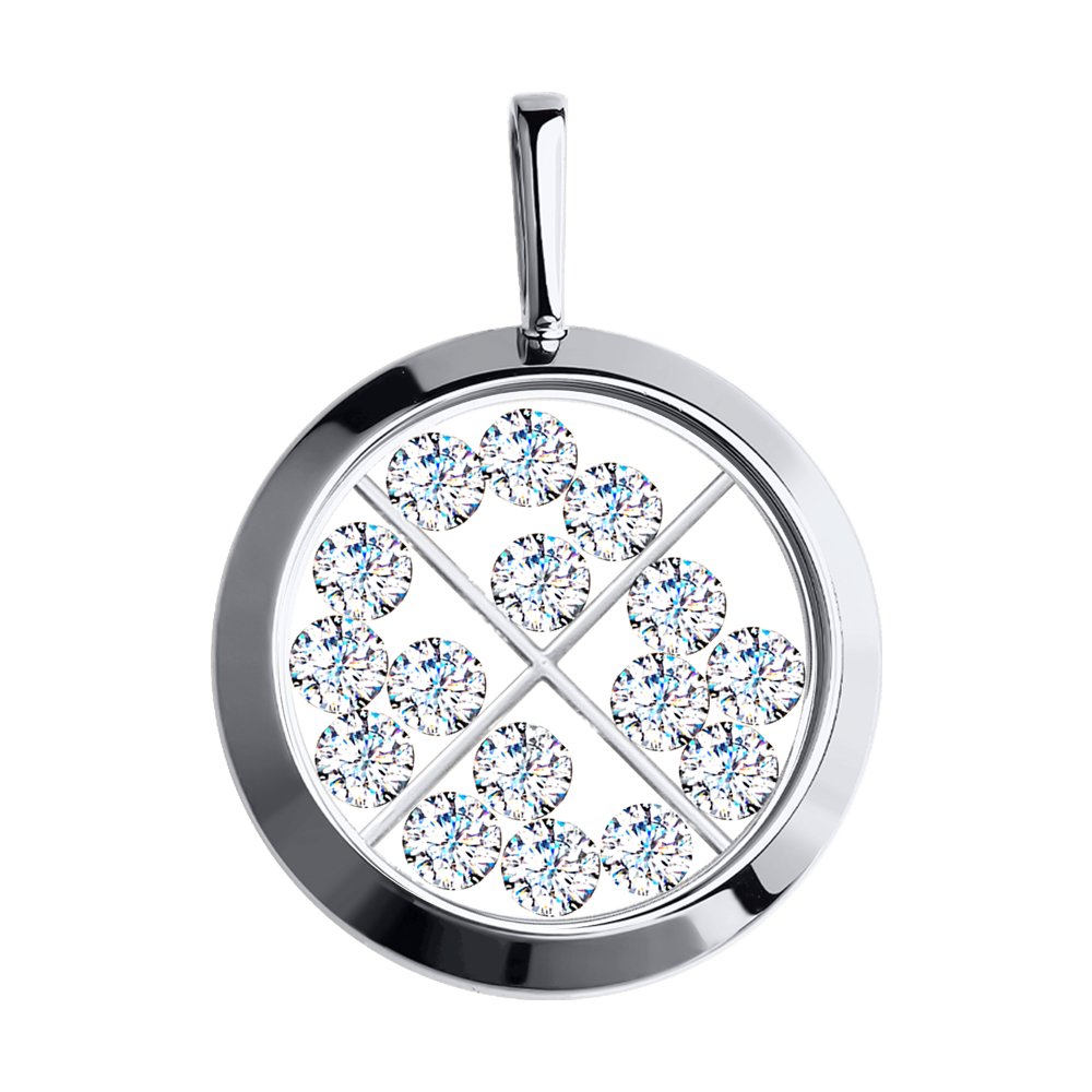 

Подвеска SOKOLOV из белого золота со Swarovski Zirconia и минеральным стеклом