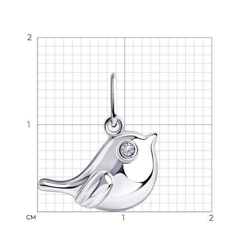 Подвеска из серебра с фианитом - фото 3