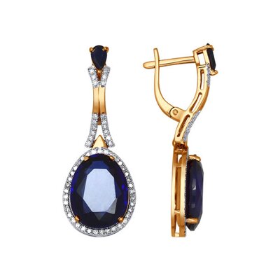 

Серьги SOKOLOV Diamonds из золота с бриллиантами и корундами сапфировыми (синт.)