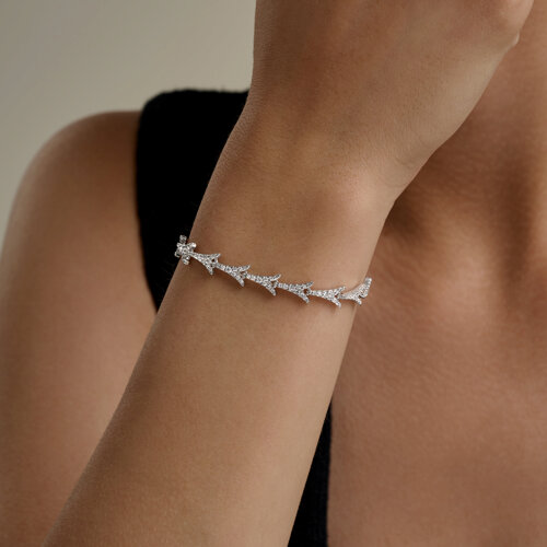 Браслет из серебра с фианитами - фото 4