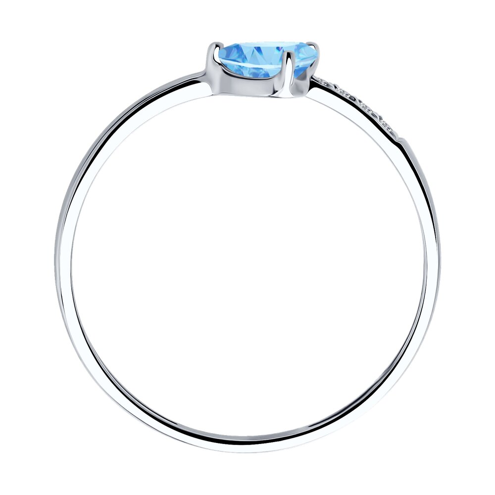 Кольцо SOKOLOV из белого золота с топазом и фианитами