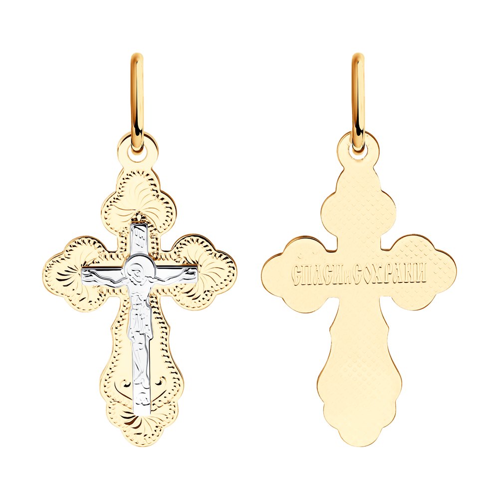 

Подвеска SOKOLOV из комбинированного золота с гравировкой