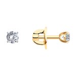 Серьги-пусеты из золота со Swarovski Zirconia