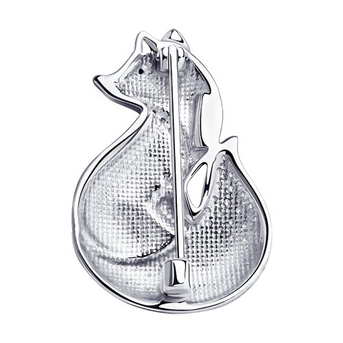 Брошь из золочёного серебра с фианитами и эмалью - фото 2