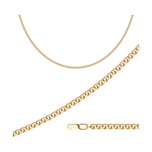 Позолоченная цепочка ручной вязки - фото 1