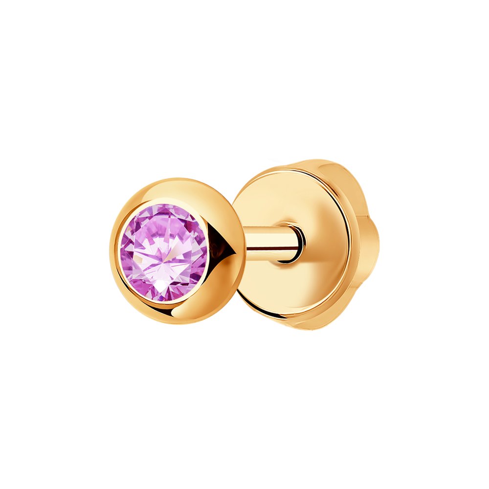 

Серьга-пусета SOKOLOV Diamonds из золота с розовым сапфиром