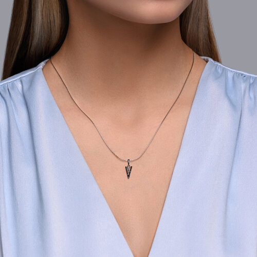 Подвеска из серебра с фианитами - фото 2