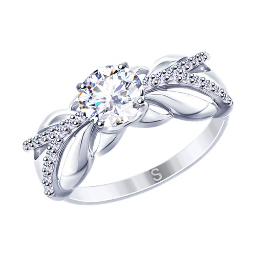 Кольцо из серебра со Swarovski Zirconia (89010110) - фото