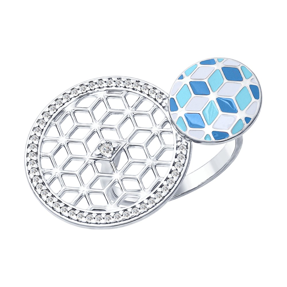 

Кольцо SOKOLOV из серебра с эмалью и фианитами